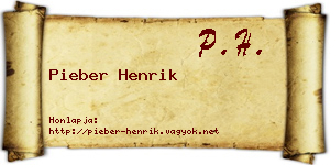 Pieber Henrik névjegykártya